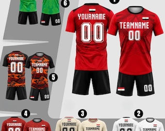 2026 Egypt Soccer Jersey, Custom Men Women Youth Kid Team Uniform, Personalized Soccer Shirt Shorts Custom Egypt Jersey Shirt, Football Fan