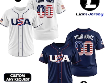 USA Baseball Jersey Custom Name Number, Personalized American Flag Team Uniform for Men Women Youth Kids, Custom Baseball Shirt 2026