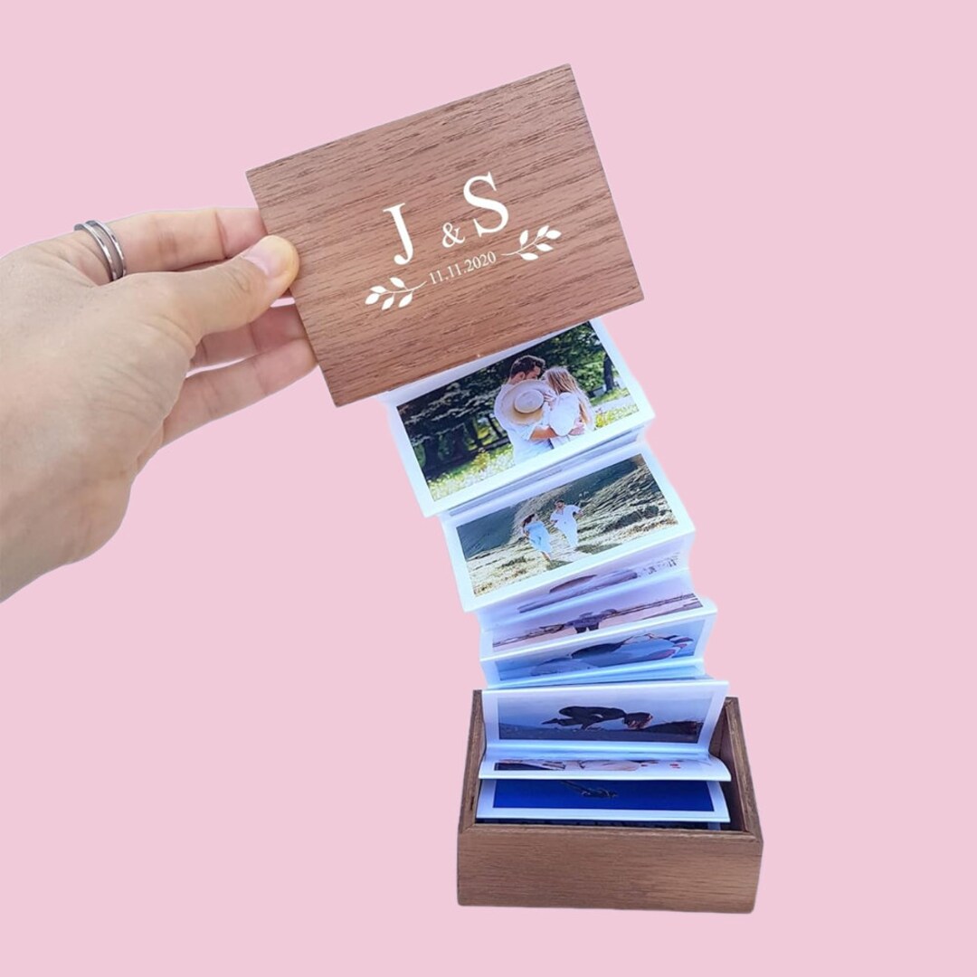 Custom Pull Out Photo Memory Box, Customized Wooden Photo Frame Box