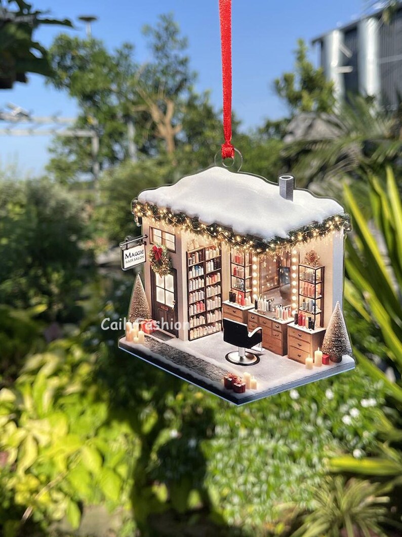 Personalized Hair Stylist Christmas Ornament, 2D Flat Acrylic Ornament