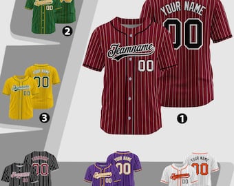 VERTEX LONDON Pinstripe JerseyサイズM Custom Pinstripe Baseball Jersey Men Women Youth Kid, Personalized