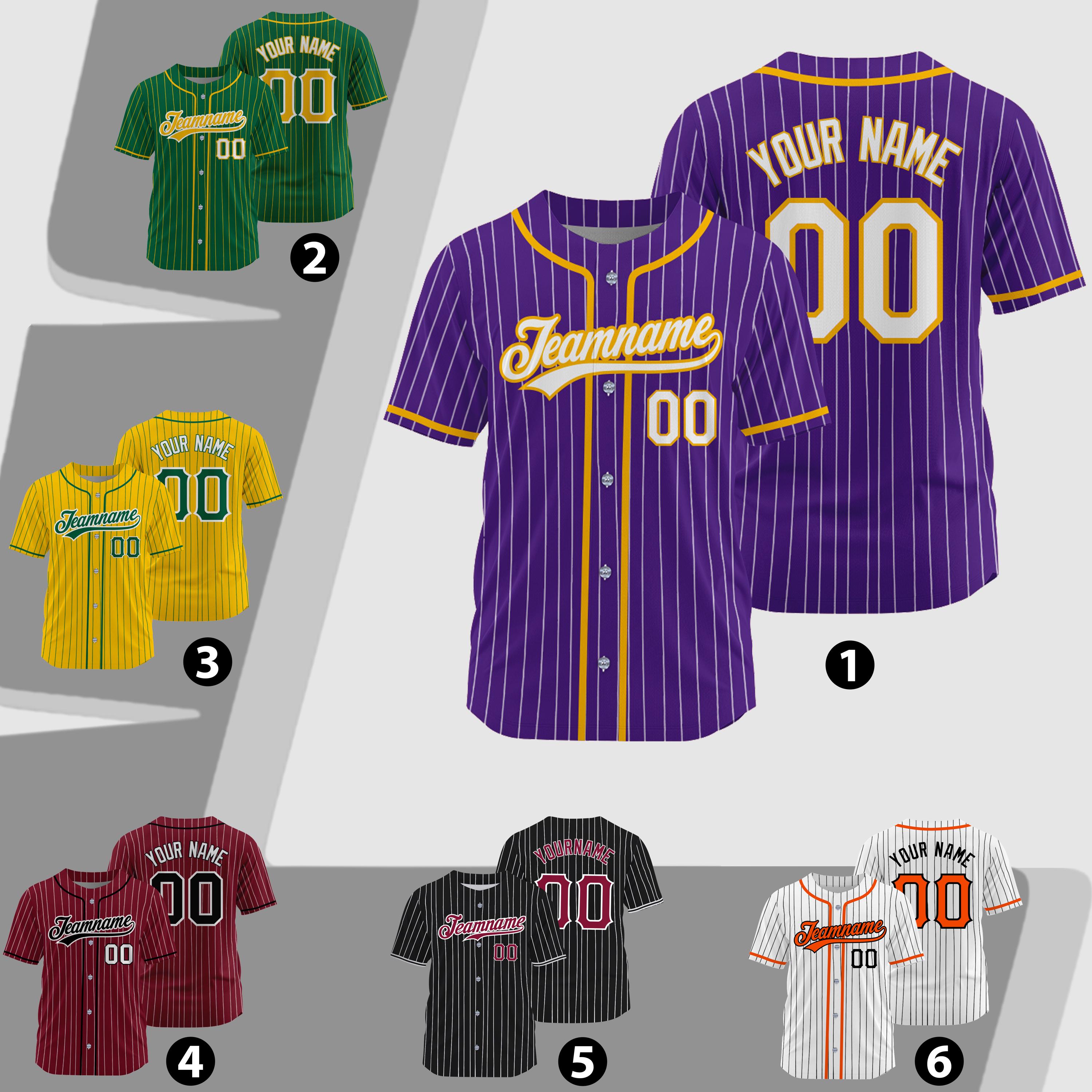 Custom Pinstripe Baseball Jersey Men Women Youth Kid, Personalized