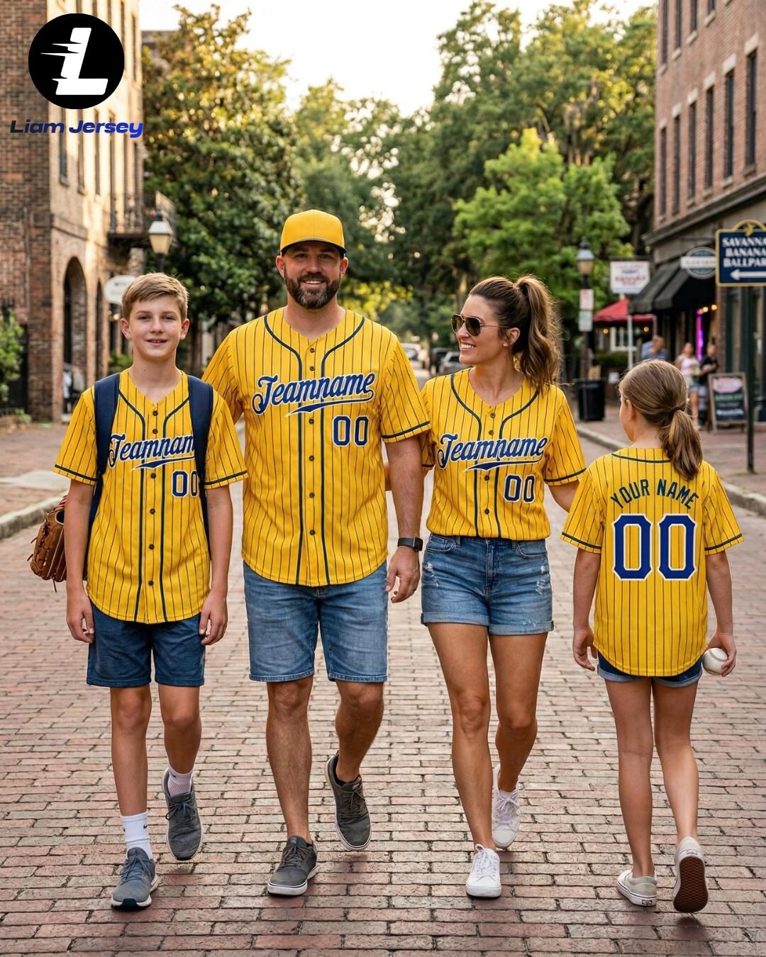 Custom Yellow Pinstripe Baseball Jersey, Personalized Name Number