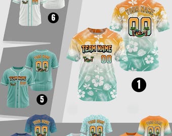Camiseta de béisbol personalizada de Coconuts, camiseta con nombre y número del equipo personalizados, regalo para el día del partido para el aficionado, camiseta de uniforme de béisbol Loco para hombres, mujeres, jóvenes y niños.