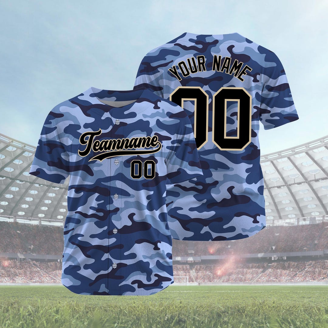 Custom Pink Personalized Camo Font Authentic Baseball Jersey main image 0