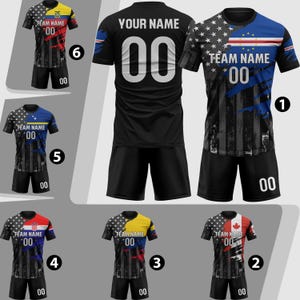 Custom Cape Verde Soccer Jersey 2026 Men Youth Kid Fans, Personalized Soccer Jersey Shorts Name Logo Number Camisa De Futbol Croatia Soccer bild 1