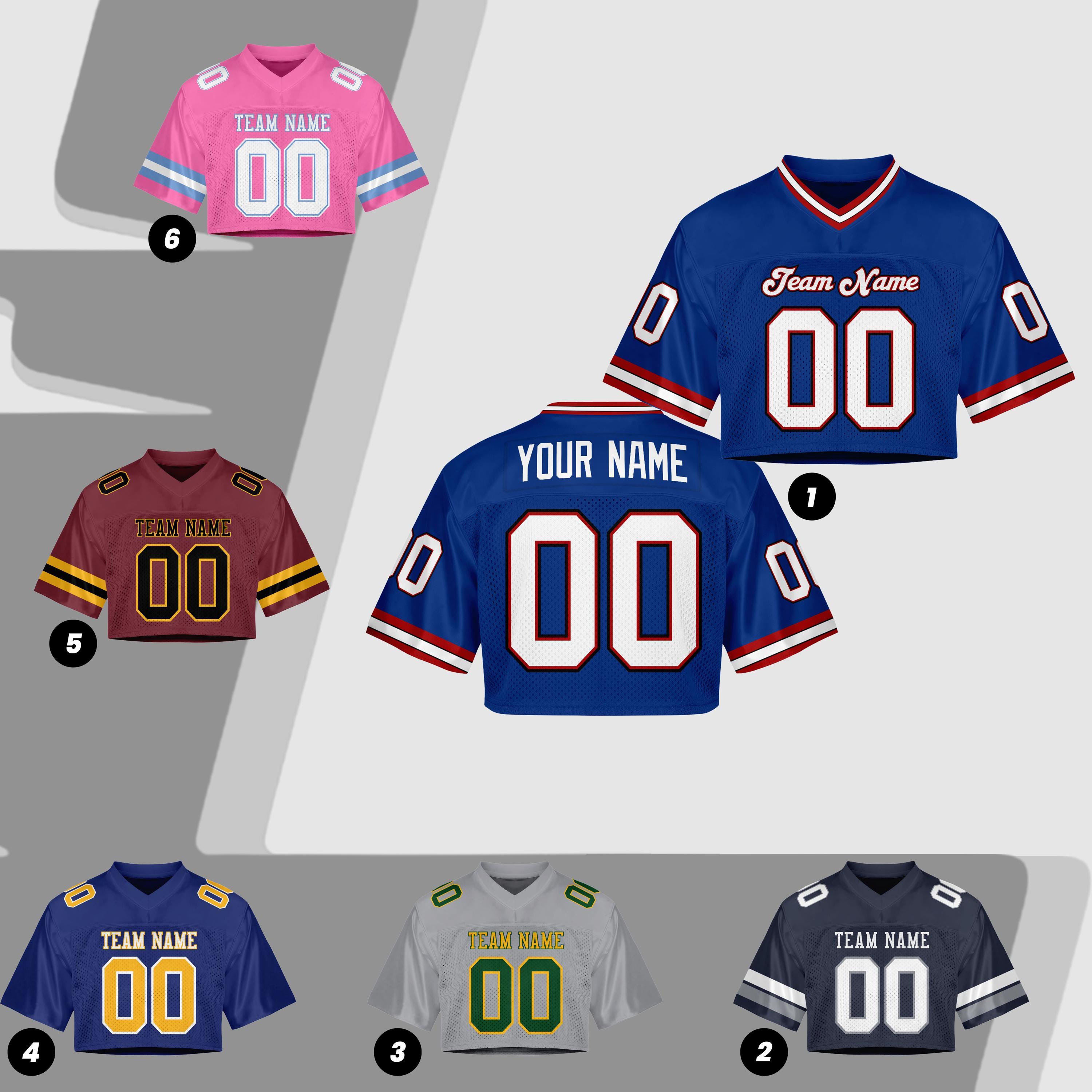 Cropped Football Jersey for Women, Personalized Mesh Jersey Crop