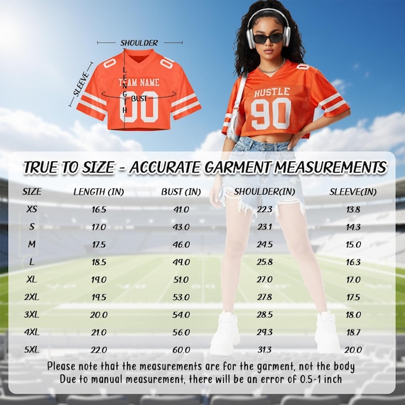 Custom Cropped Football Jersey for Women, Personalized Name Number