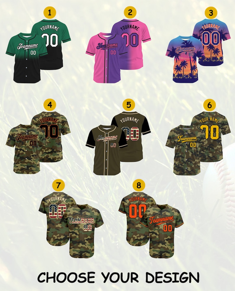 Custom Baseball Jersey With Team Name Name Number, Gradient Printed ...