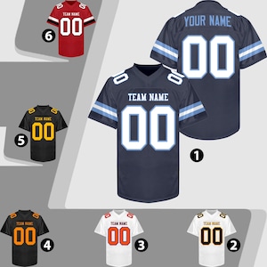 Custom Navy Football Jersey, Custom Navy White Blue Football Jersey Men Women Youth Kid Game Training Shirt Football Lover Uniform Gift