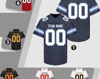 Custom Navy Football Jersey, Custom Navy White Blue  Football Jersey Men Women Youth Kid Game Training Shirt Football Lover Uniform Gift
