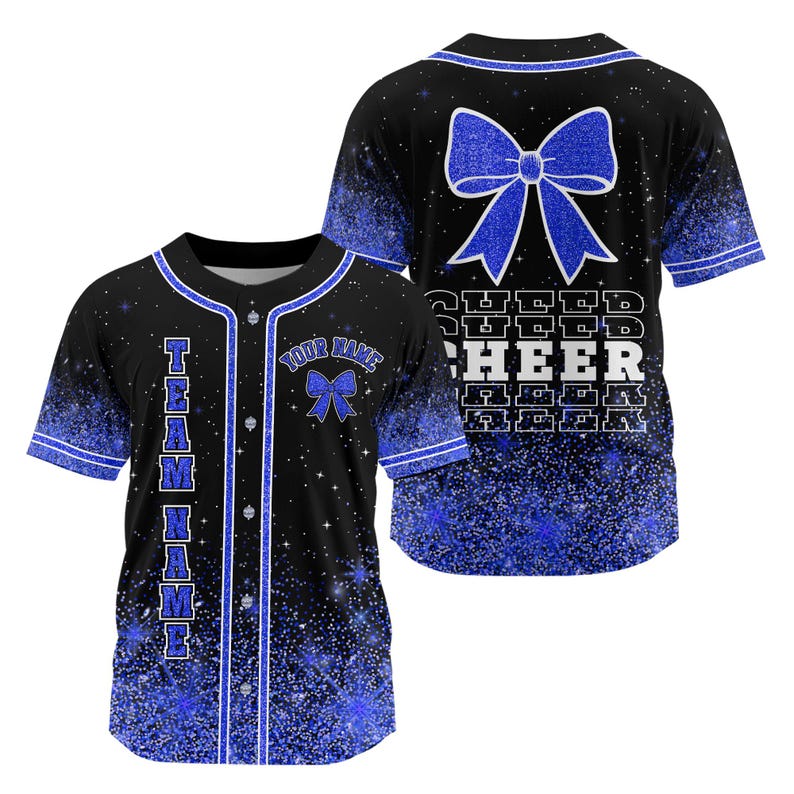 Custom Light Blue Glitter Baseball Jersey, Custom Printed Name Number ...