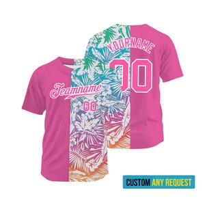 Hawaiian Baseball Softball Jersey, Custom Tropical Baseball Jersey Personalized Name Number Logo, Baseball Uniform for Men Women Youth Kids