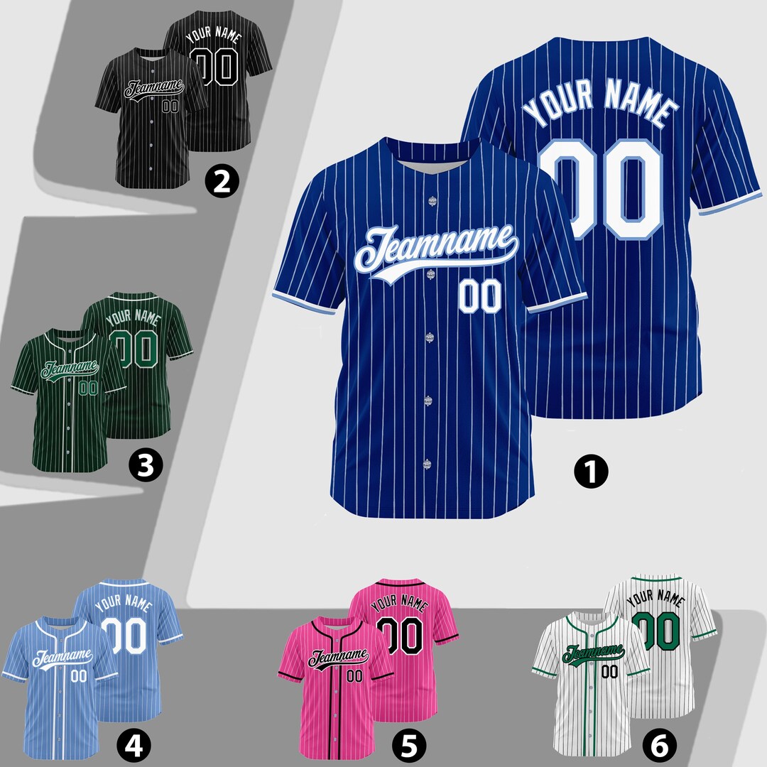 Custom Pinstripe Baseball Jersey Men Women Youth Kid, Personalized