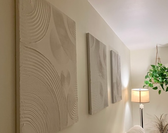 Arte de parede em tela texturizada minimalista