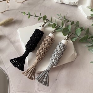 Lip Balm Holder Key Chain | Chapstick Holder | Boho Keychain | Macrame Balm Holder | Backpack Charm | Minimalist | Mother&#39;s Day Gift | Eco