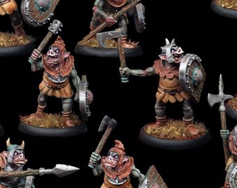 Pig Faced Orcs Kit Grimdark Resin Miniature – 28/32mm Tabletop RPG & Gothic Fantasy Figure by Warp Miniatures
