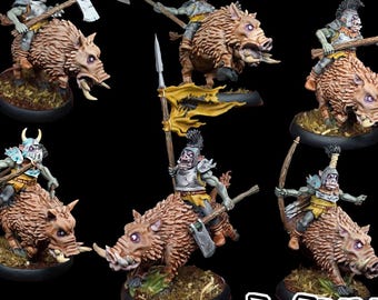 Pig Faced Orcs Kit Grimdark Resin Miniature – 28/32mm Tabletop RPG & Gothic Fantasy Figure by Warp Miniatures
