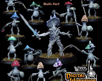 March of the Mushrooms (13 modellen) Grimdark-harsminiatuur – 28/32 mm tafelblad-RPG en gothic-fantasiefiguur van Warp Miniatures