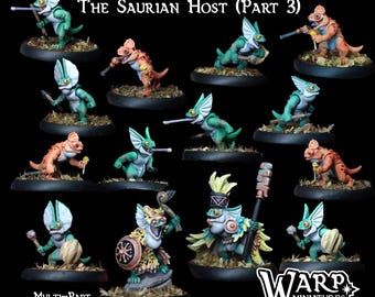 The Saurian Host Skirmishers Kit Grimdark Resin Miniature – 28/32mm Tabletop RPG & Gothic Fantasy Figure by Warp Miniatures