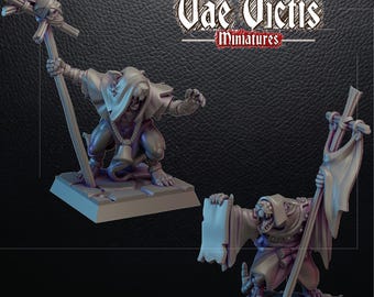 Hechicero y sacerdote de Ratfolk - Grimdark Fantasy Sci-Fi Warrior / 28 mm / 32 mm Miniatura de mesa de Vae Victis