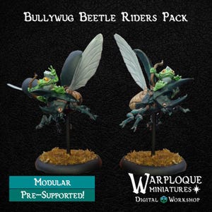 Bullywug Brigade Bundle (17 Models) Grimdark Resin Miniature – 28/32mm Tabletop RPG & Gothic Fantasy Figure by Warp Miniatures Beetle Riders