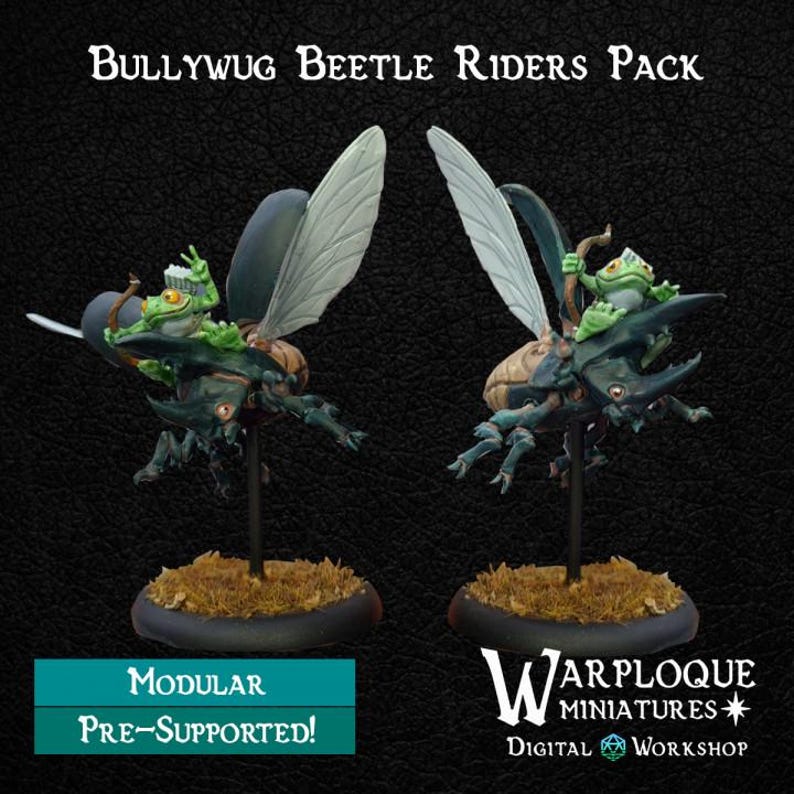 Bullywug Brigade Bundle (17 Models) Grimdark Resin Miniature – 28/32mm Tabletop RPG & Gothic Fantasy Figure by Warp Miniatures Beetle Riders