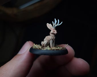 Jackalope Cryptid Grimdark Resin Miniatur - 28/32 mm Tabletop RPG & Gothic Fantasy Figur von Warp Miniatures
