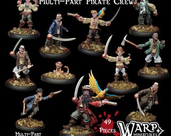 Pirate Crew Kit (16er Set) Grimdark Resin Miniature - 28/32 mm Tabletop RPG & Gothic Fantasy Figur von Warp Miniatures
