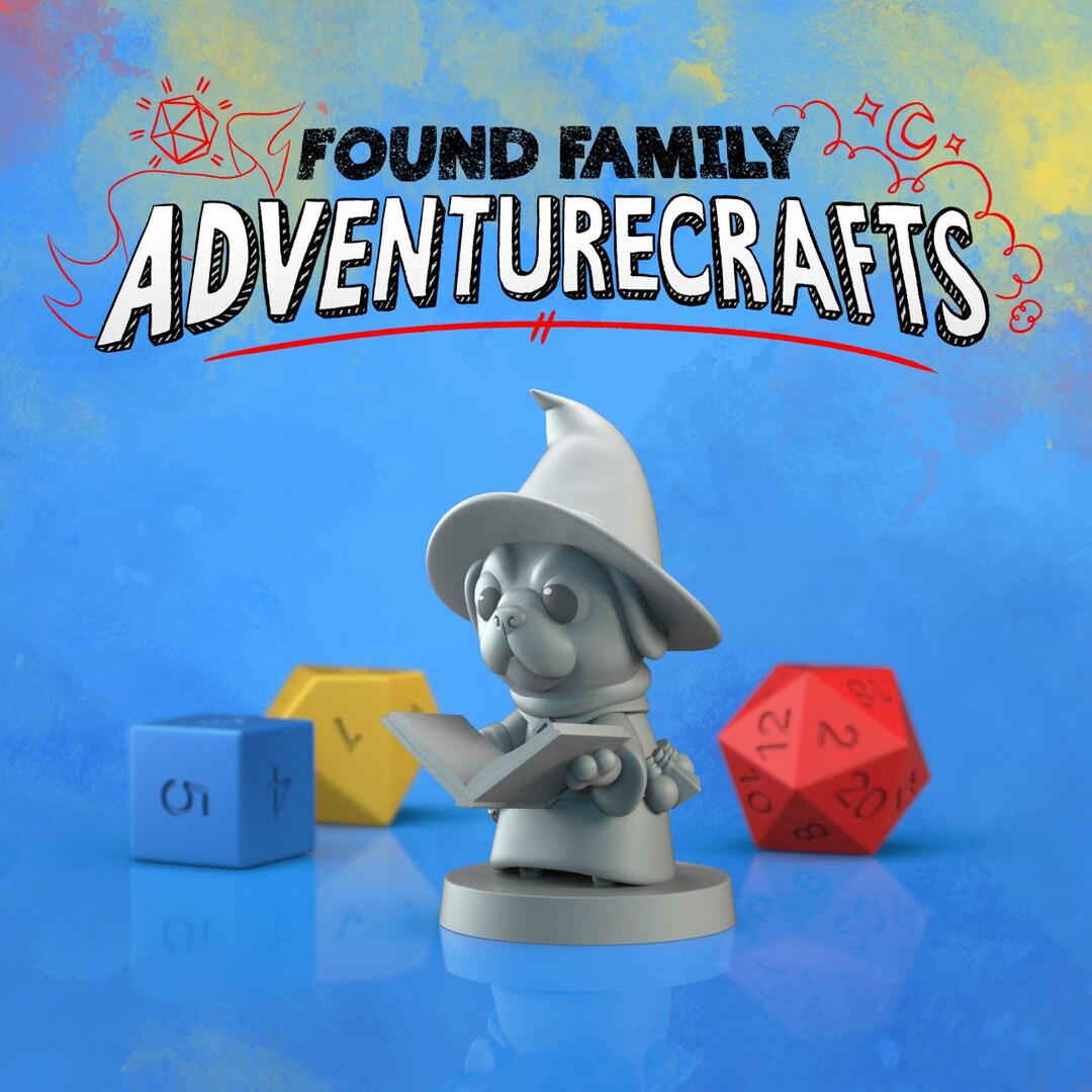 Rpg Pug Pug Wizard – Fantasy Dungeon Monster Mini Tabletop RPG – 28/32mm 3D ...