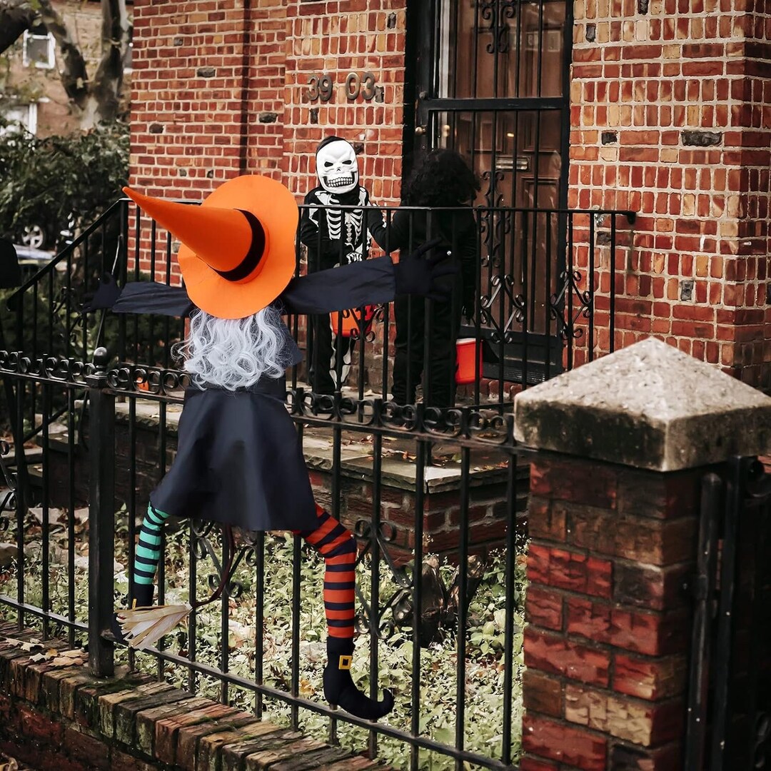 Crashing Witch Halloween Decorations Crashing Witch Into - Etsy