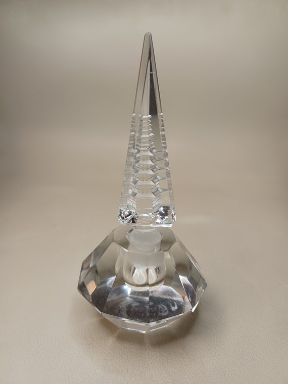 Vintage Hoya Crystal Pagoda Perfume Bottle With P… - image 2