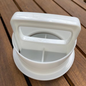 Vintage Tupperware Hamburger Containers With Patty Press Picnic BBQ Preparation Tool