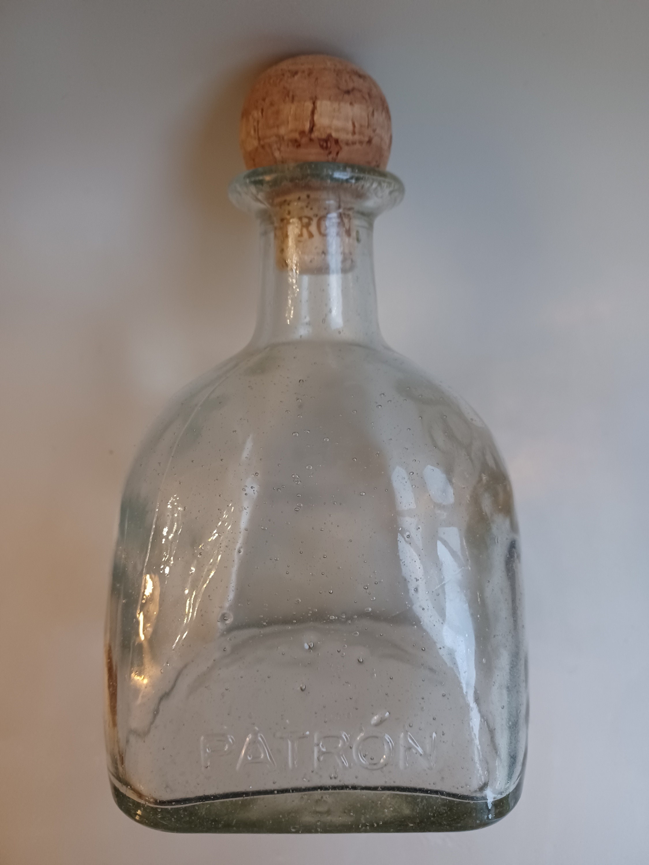 ヴィンテージ パトロン テキーラ ボトル デカンタ コルク付き 手吹き