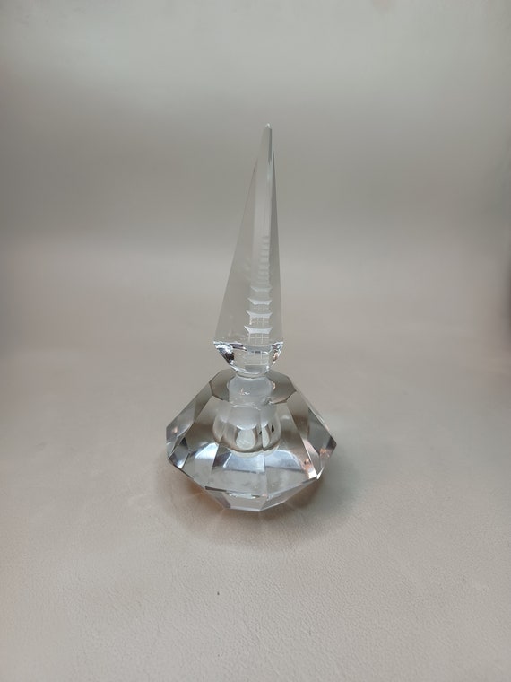 Vintage Hoya Crystal Pagoda Perfume Bottle With P… - image 4