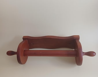 Vintage Wooden Paper Towel Holder: Country Farmhouse Kitchen Decor