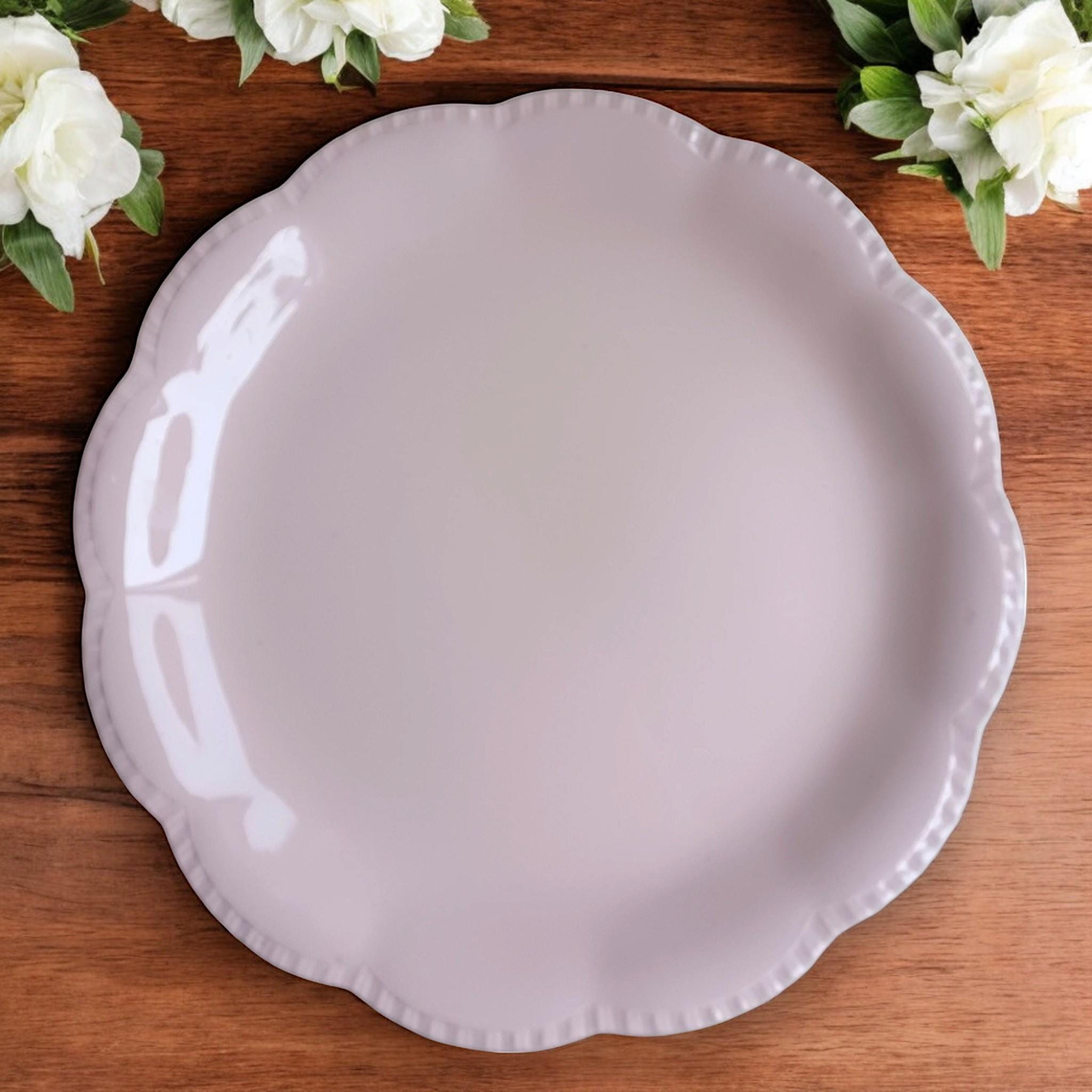Vintage J&G Meakin Ironstone Blush Pink Cake Plate/Serving Plate With Scalloped Edges