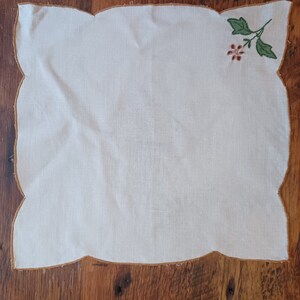 Vintage Fine Linens Hand Embroidered Handkerchiefs/Napkins