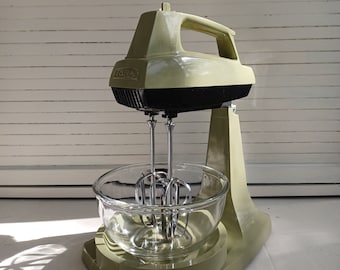 Vintage Avocado Iona Hand/Stand Mixer with Two Mixing Bowls