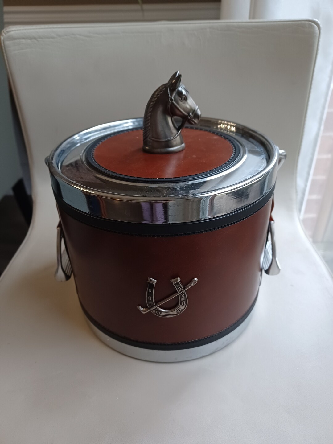 Vintage Equestrian Ice Cooler Ice Bucket Horse Head Horse Etsy