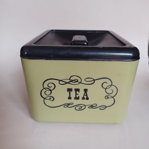 Contenitore per il tè in plastica verde avocado vintage Beacon - Retro