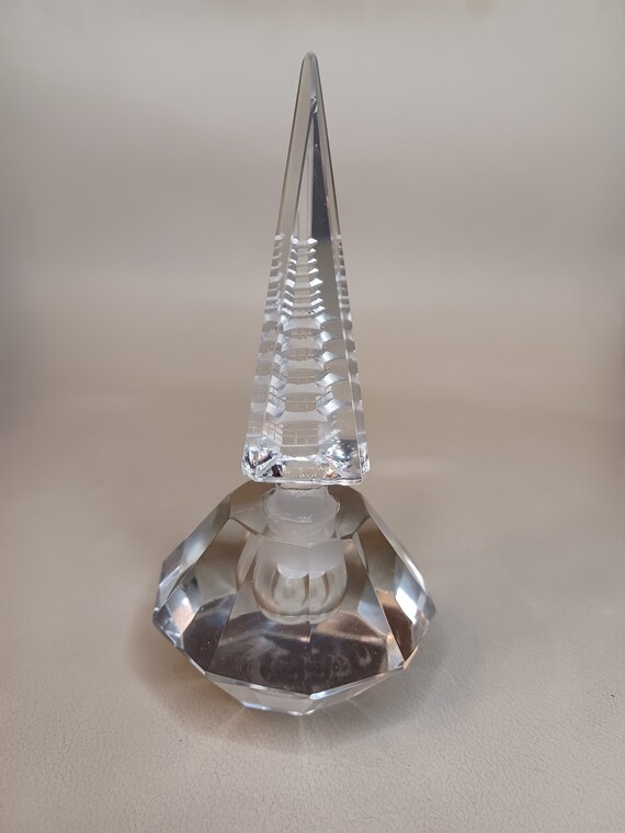 Vintage Hoya Crystal Pagoda Perfume Bottle With P… - image 6