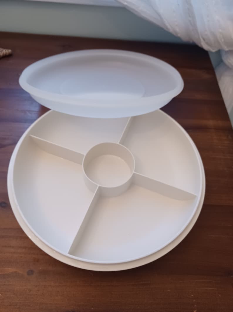 Vintage Divided Tupperware Container 5 Sections With Lid Etsy