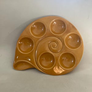 Vintage Yellow/Orange Escargot Snail Shell Plate