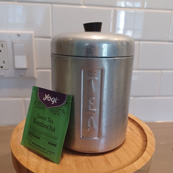 Vintage MCM Aluminum Tea Canister