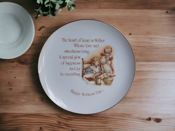 Vintage Porcelain Holly Hobbie Happy Mother's Day Plate With