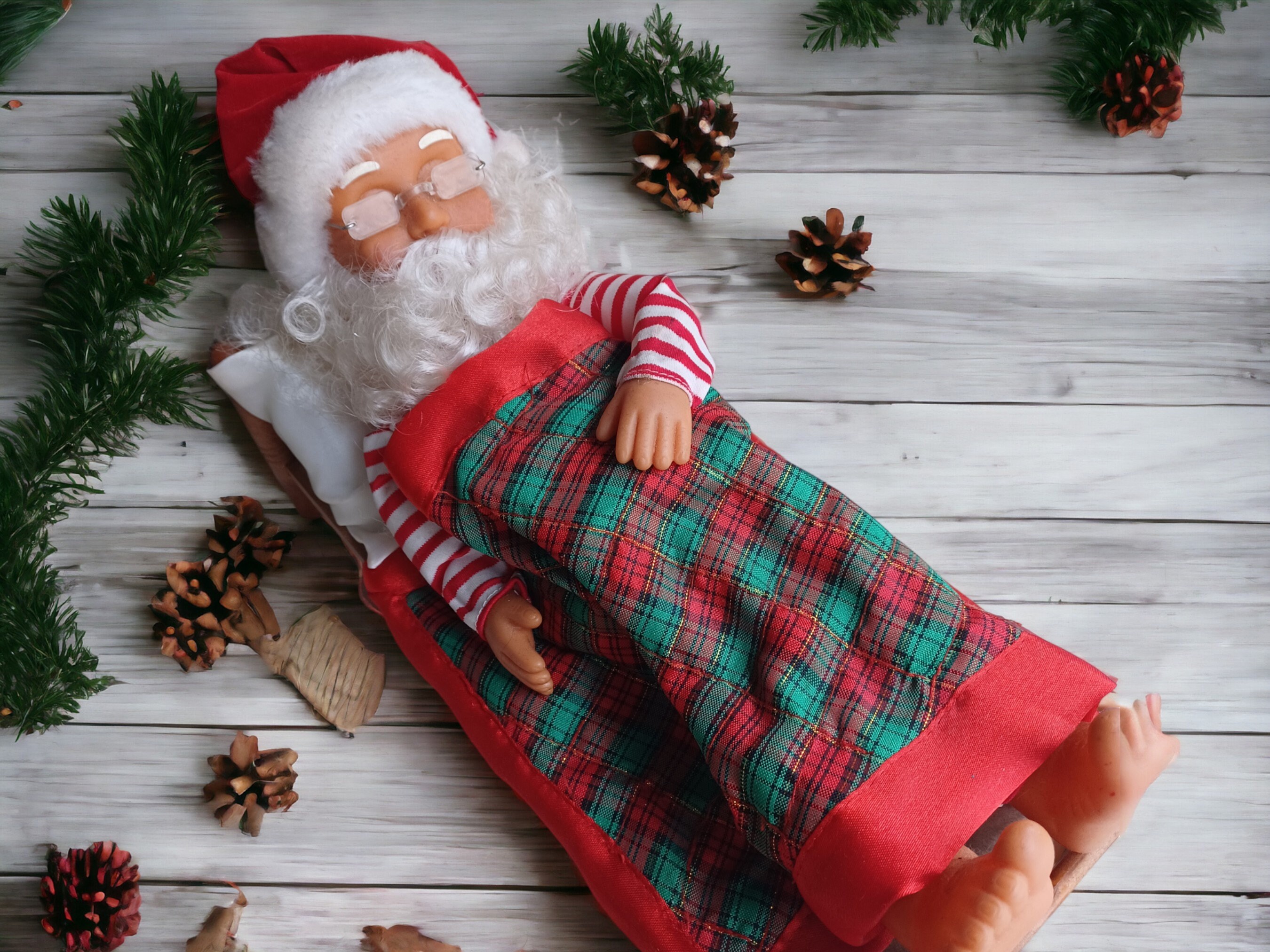 motomiさま専用　RETRO MOVE [SpaceTV] クリスマスセール Vintage Gemmy Industries Snoring Santa in Bed North Pole