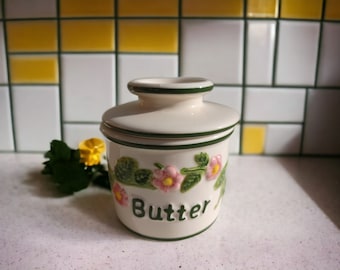 Vintage Fresh & Creamy Butter/ Beurre Butter Pot Butter Dish Small Crock Bell L.Tremain, Inc. 2000