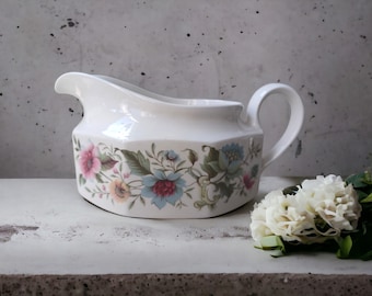 Vintage 1792 Ridgway Ironstone England 738990 Springsong Pattern Gravy Boat Serving Piece