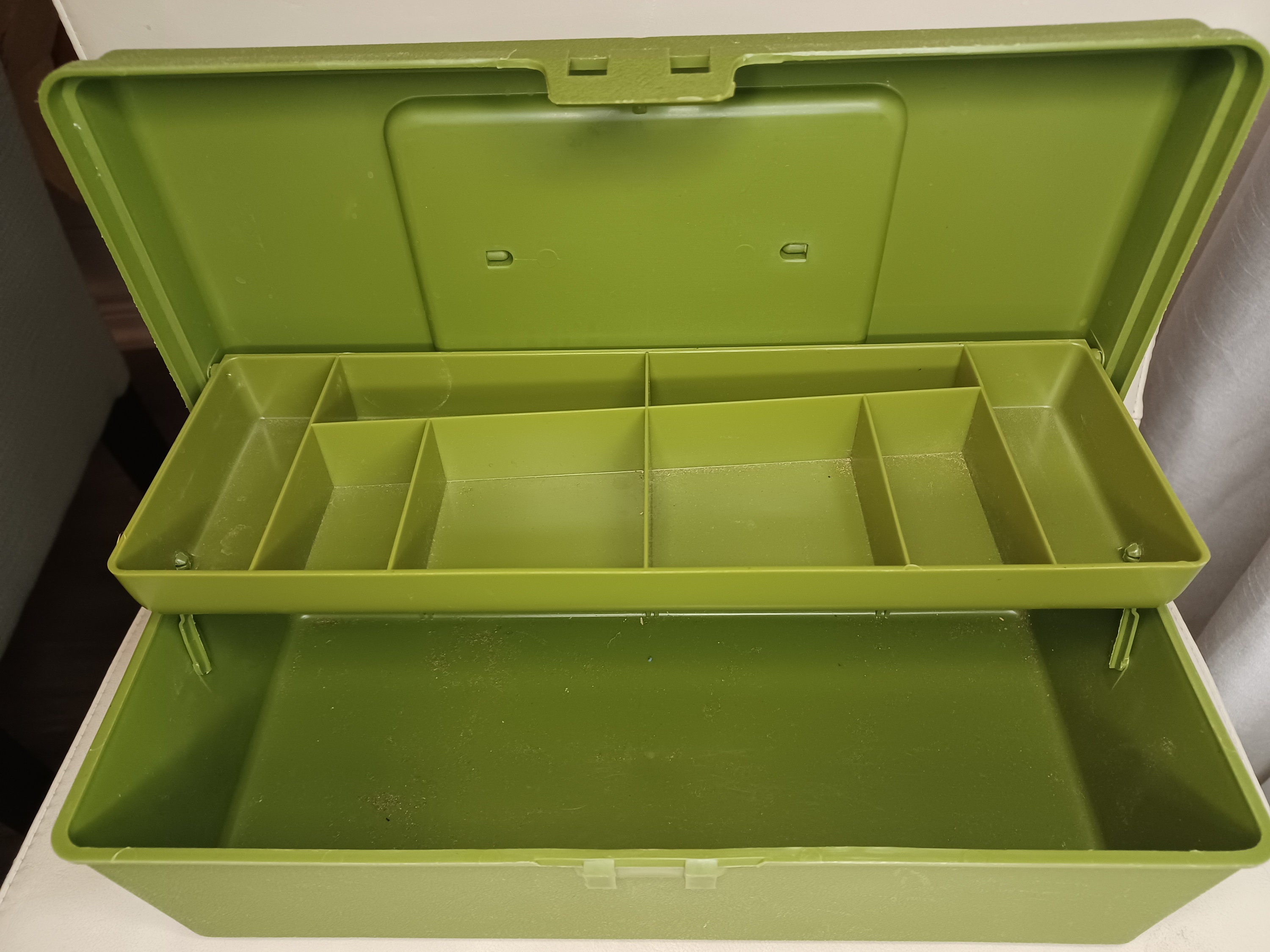 Large tackle box with fishing tackle old and new - AAA Auction and